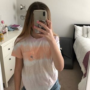 Tie die pink top